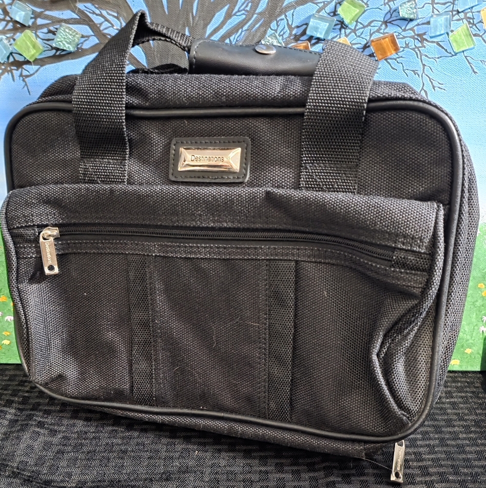 Destinations Black Toiletry Bag with Gold Hardware